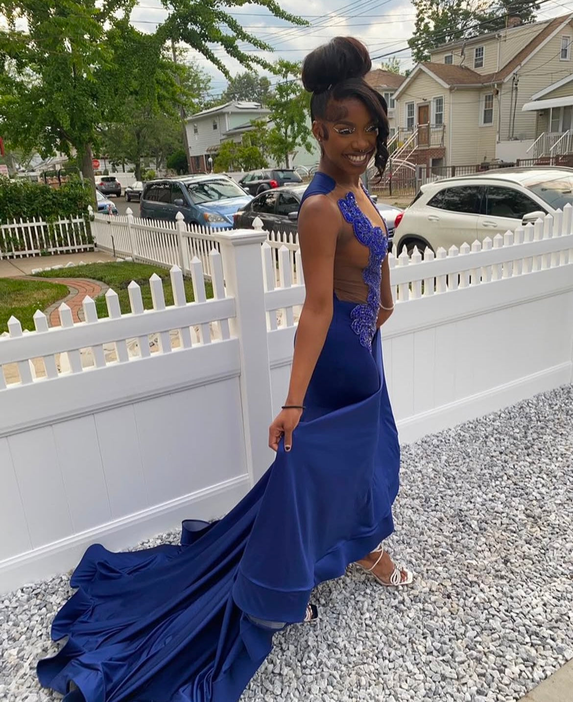Blue Rhinestone Dress