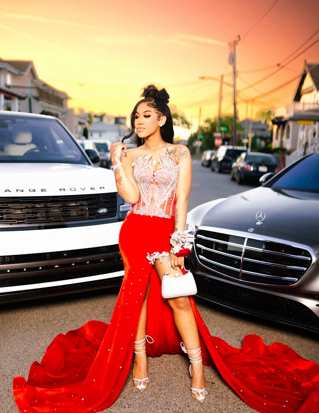 Prom Red Corset Gown